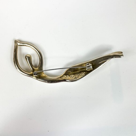 Modernist Sterling Silver Dancing Woman Figure Brooch Pin Ruth Bloch Israel - Picture 3 of 5
